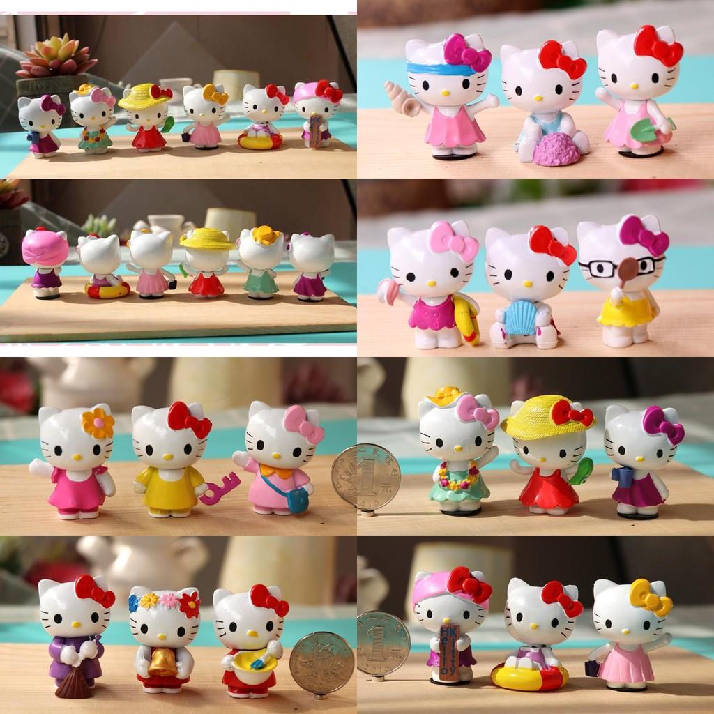 Adorable 6pcs Hello Kitty Kuromi Sanrio Cute Dolls Accessories For Collectors