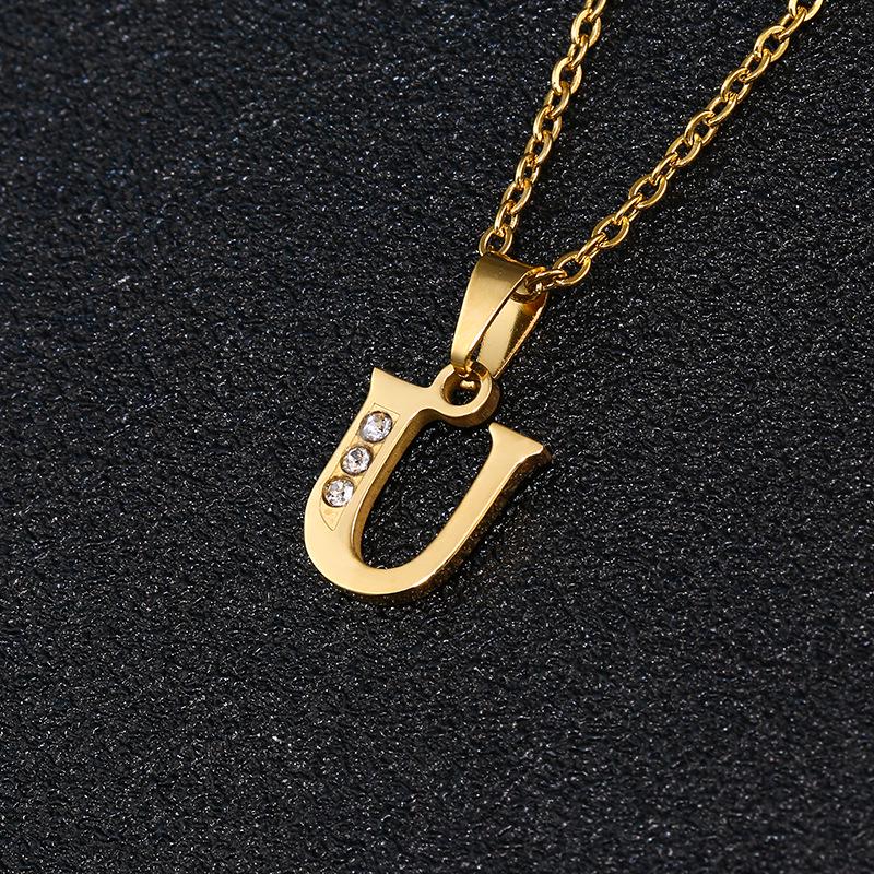 26-Letter Korean Style English Alphabet Pendant Necklace for Women and Besties