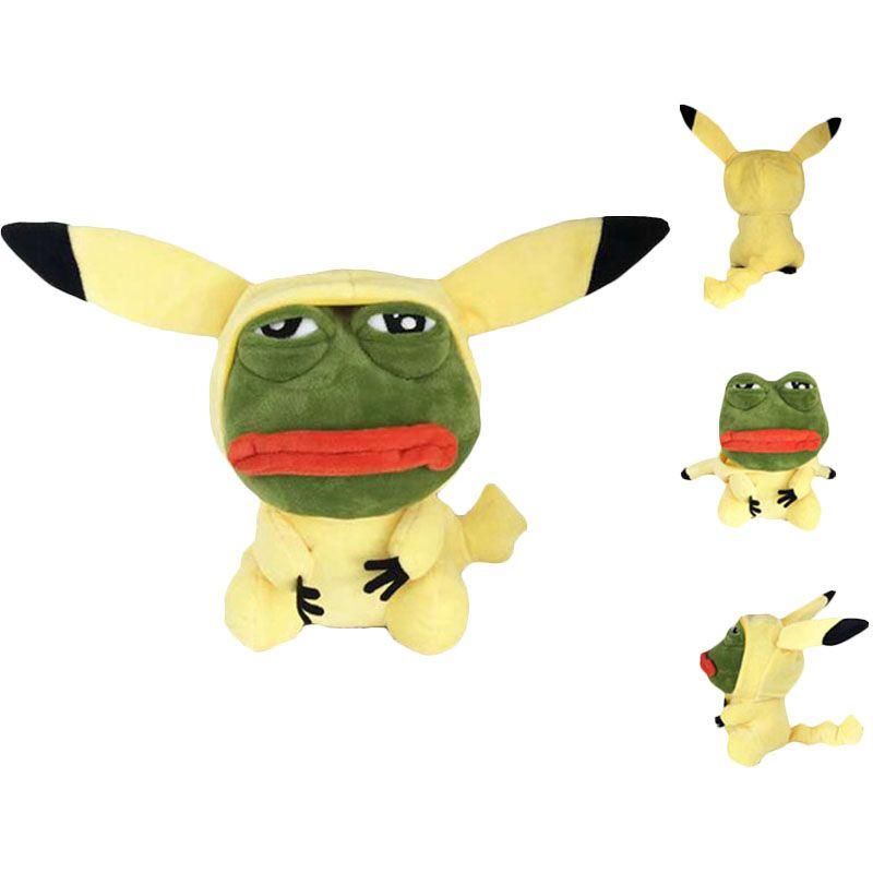 Pikachu New Anime Kawaii Stuffed Toys For Children Spoof Frog Sad