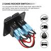 Pre Wired 2 Gang Rocker Switch Panel Aluminum 12V 24V for Vehicle Applications For Car RV Boat Yacht LED Control