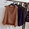 Gilet Maglione Lavorato a Maglia Stile Casual da Donna con Senso di Gilet Largo
