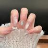 Star Wish Blush Cat Eye Glass Beads French Diamond Nails