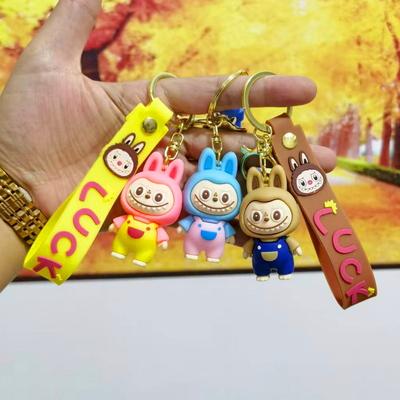 Colorful Cartoon Pvc Sheep Keychain Adorable Soft Keyring for Bags and Cars