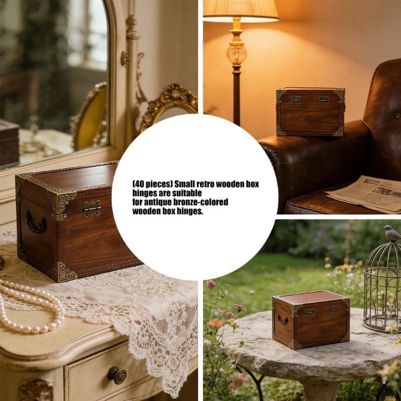 Antique Butterfly Shape Hinges Replacement Jewelry Box Small Hinges with Screws for Crafts Making Easy To Install