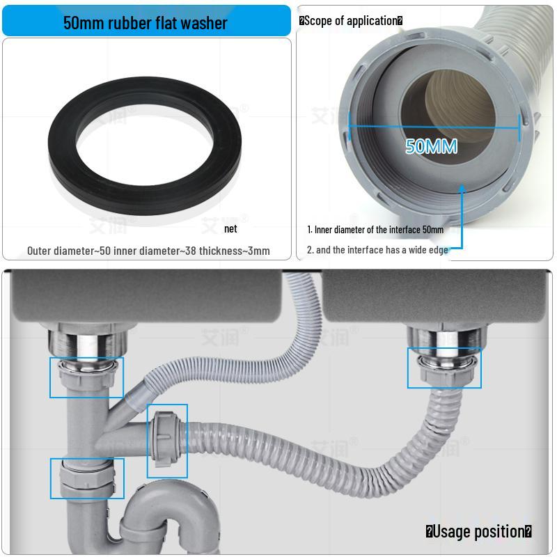 Gumový těsnicí kroužek pro kuchyňský dřez pro těsnění odpadní trubky