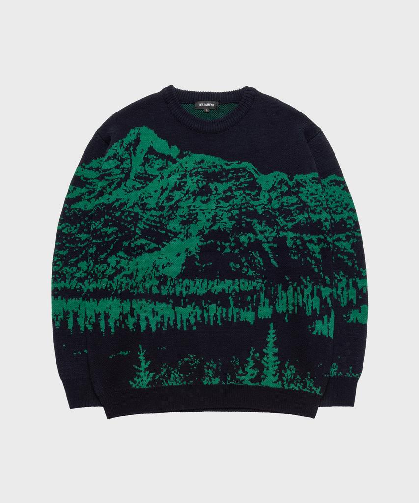 TESTAMENT Mountain Jacquard Wool Blend Knit (Navy)