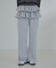 AWESOME STUDIO Frill Tiered Skirt Embellished Sweatpants Melange Gray
