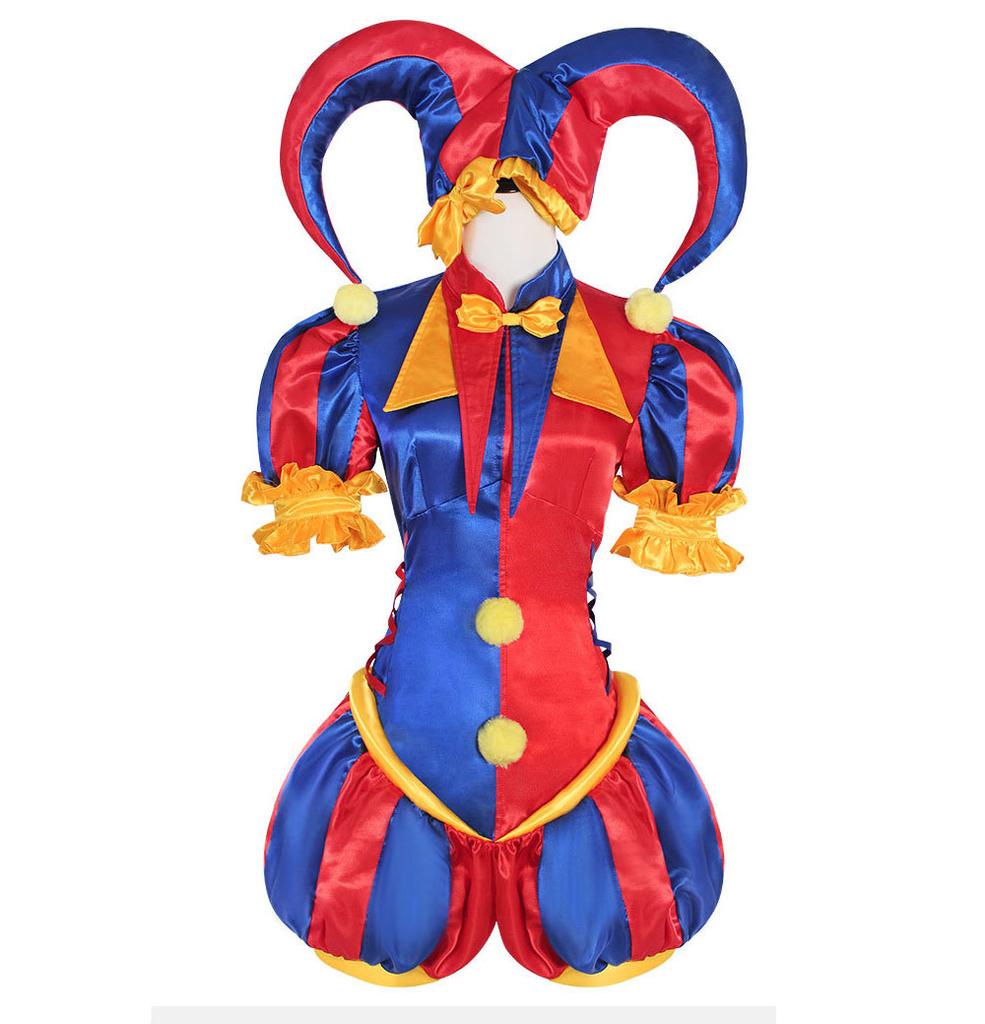 Pomni Cosplay Costumes Clown Uniform Anime The Amazing Digital Circus Role Play Halloween Carnival Party Outfit
