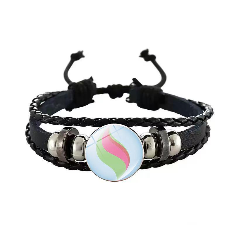 Pokémon Pikachu Black Leather Anime Bracelet