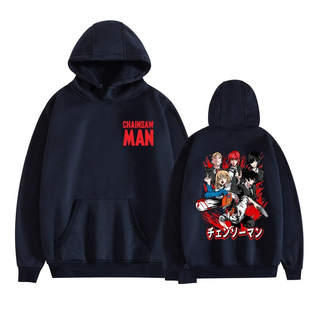 Chainsaw Man Hoodie Sweatshirt Cartoon Printed Cool Pullover Hooded Halloween Chainsaw Man Anime Unisex