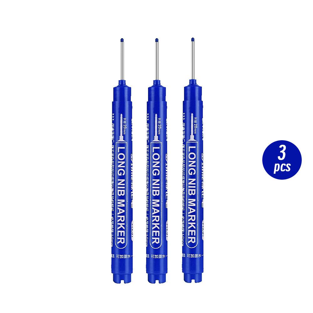 1/20 stuks 20 mm Diep Gat Lange Puntige Kop Markers Voor Metaal Perforatie Pen Waterdicht Badkamer Houtbewerking Decoratie Multi-Doel