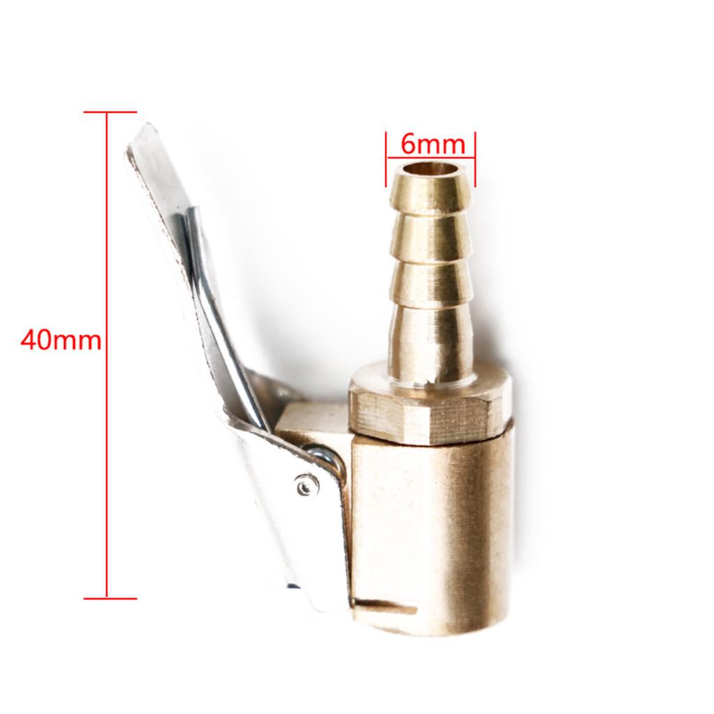 Mandrino ad aria per pneumatici auto Ottone automobilistico 8 mm Connettore a clip adattatore per valvola pompa di gonfiaggio Per gonfiaggio Connettore a clip a testa a cambio rapido