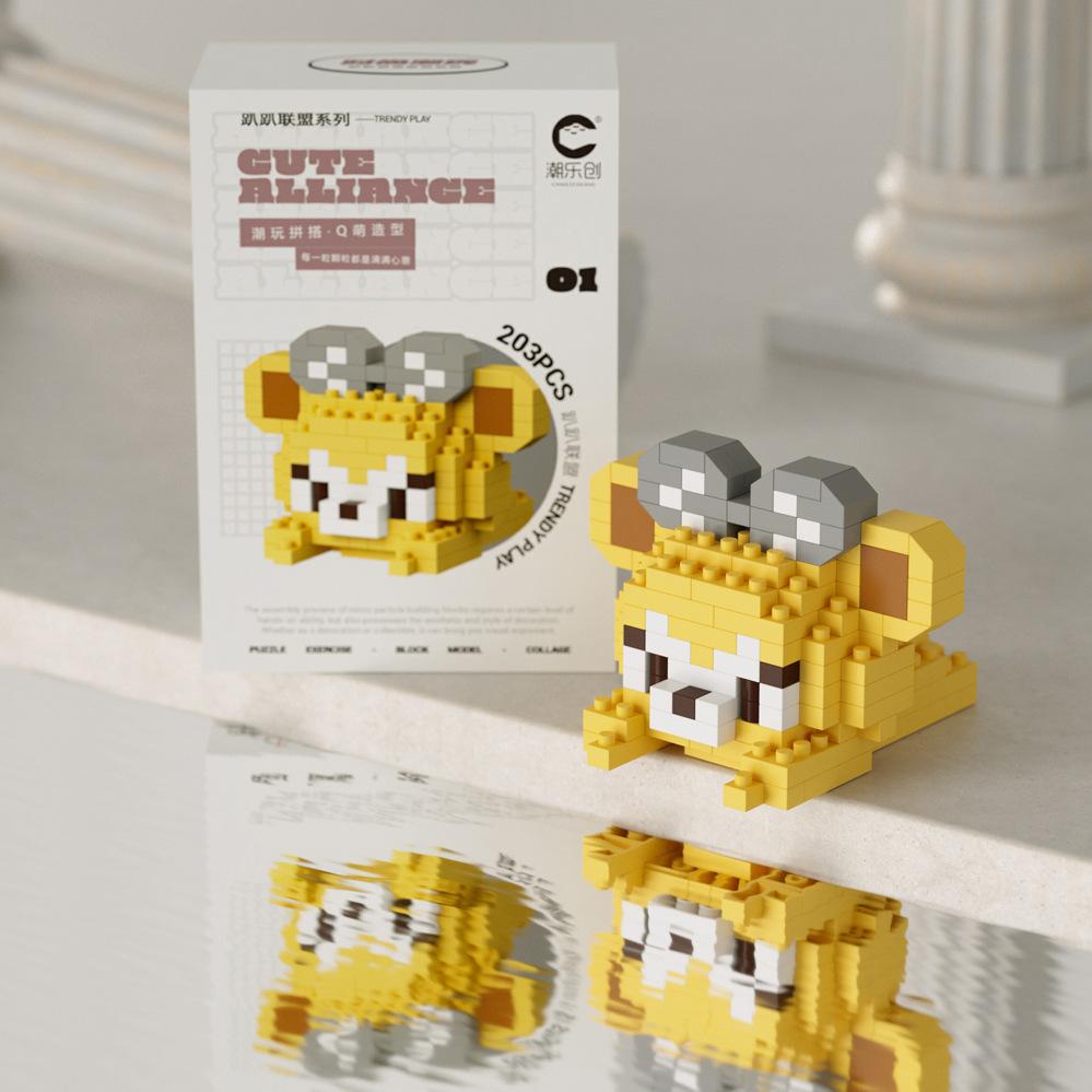 Süßer Mini auf der Vorderseite liegend Disney Mickey Bausteine Batman Kleiner Panda Stein 3D Süße Kuromi Sanrio Modell Spielzeug Für Kinder Geschenk