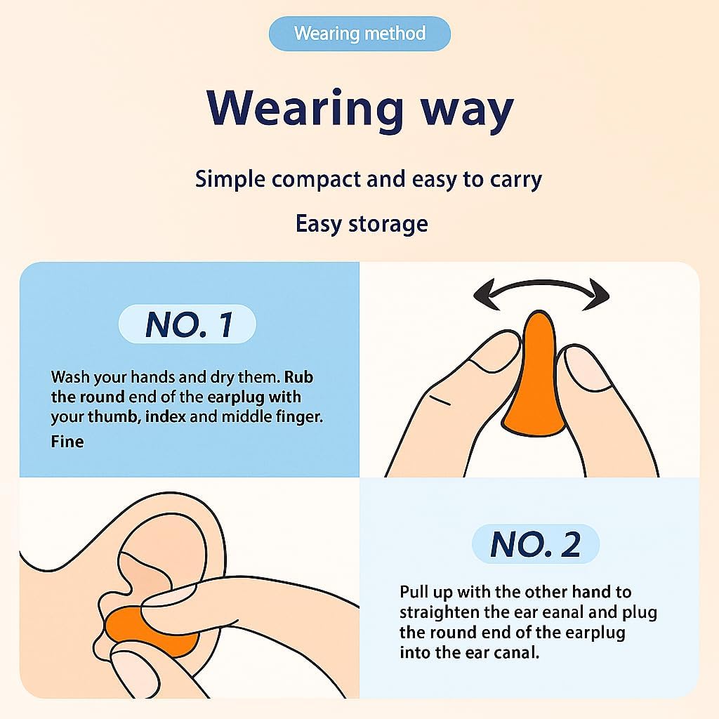 120pcs Super Soft Foam Earplugs for Sleeping Noise Cancelling Ear Plugs for Snoring Studying Traveling and Loud Noise