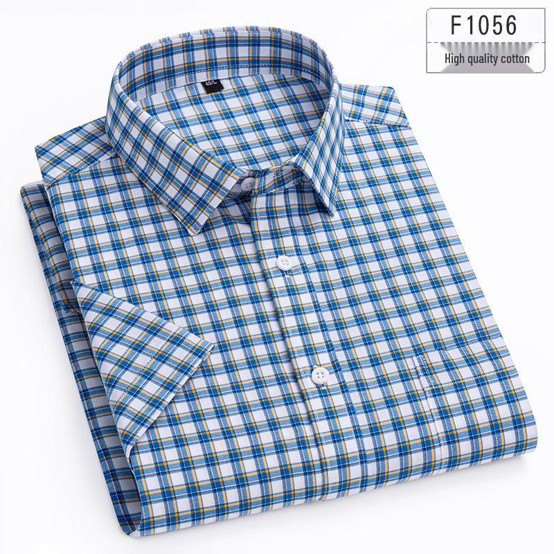 Men's 2024 Summer Thin Pure Cotton Short Sleeve Business Shirt