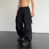 Streetwear Spring Summer Cargo Pants Men Harajuku Casual Men's Pants Elastic Waist Wide Leg Joggers