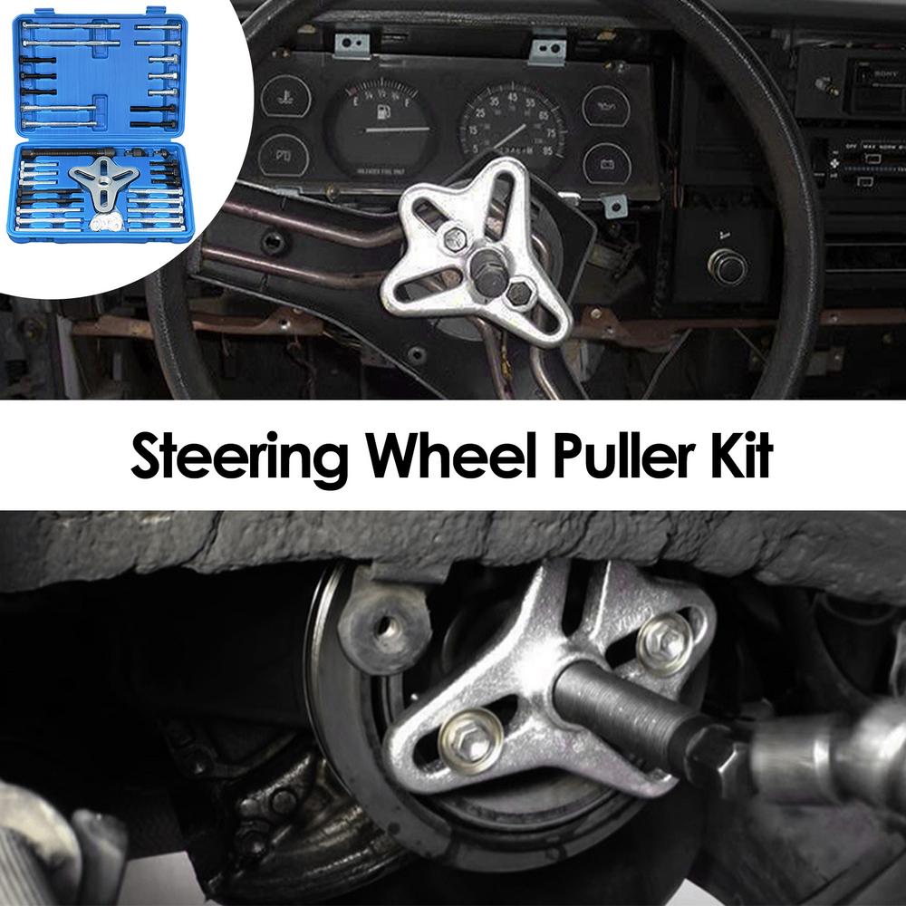 Harmonic Balancer Puller Set Heavy Duty Steering Wheel Pullers No Bending High Hardness Flywheel Crankshaft Pulley Puller Car