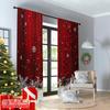 2D Flat Printing 2pcs Merry Christmas Popular Curtain Festive Snowflakes and Pine Branches Versatile 100% Polyester Without