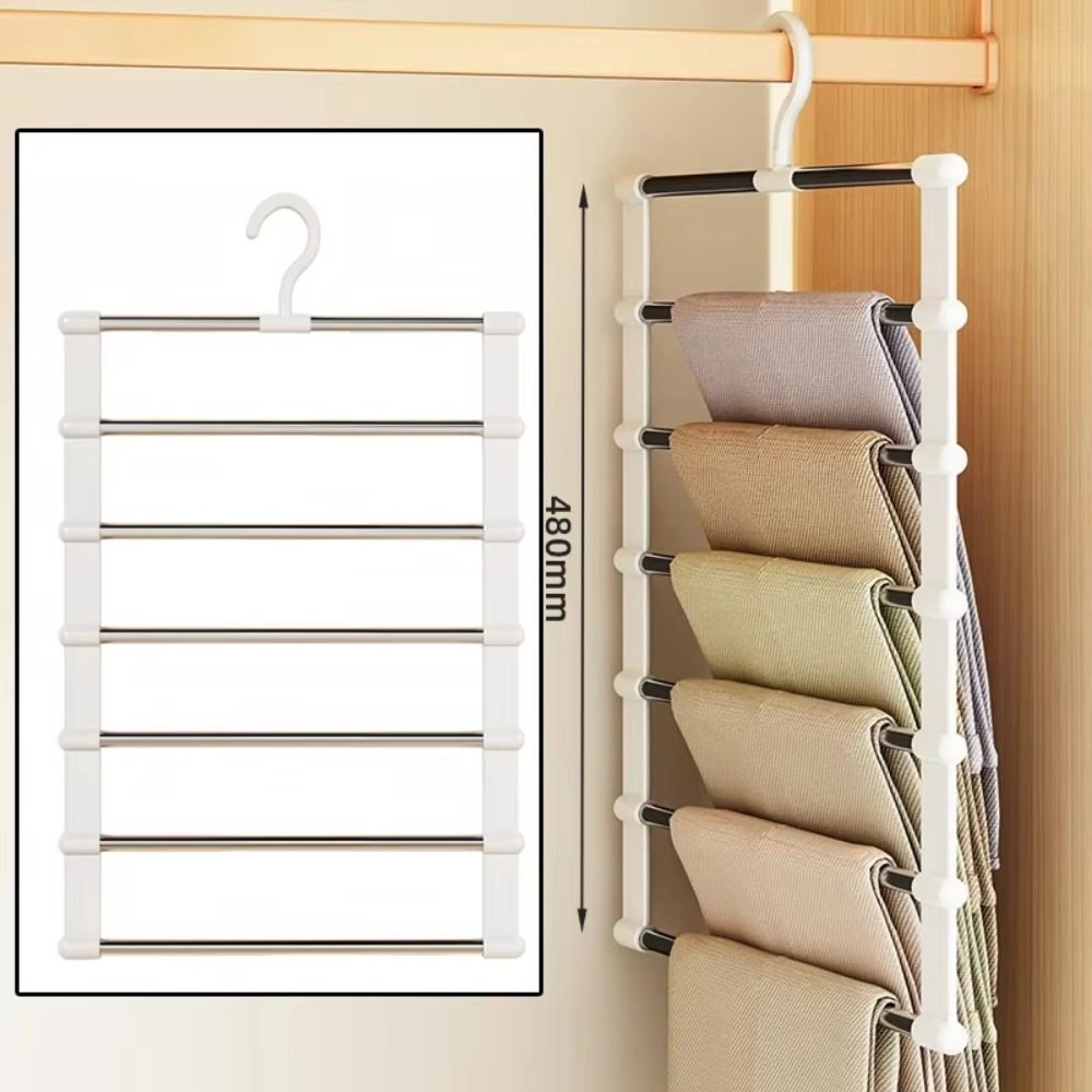 Stainless Steel Trousers Clip Foldable Closet Organizer Durable Hangers