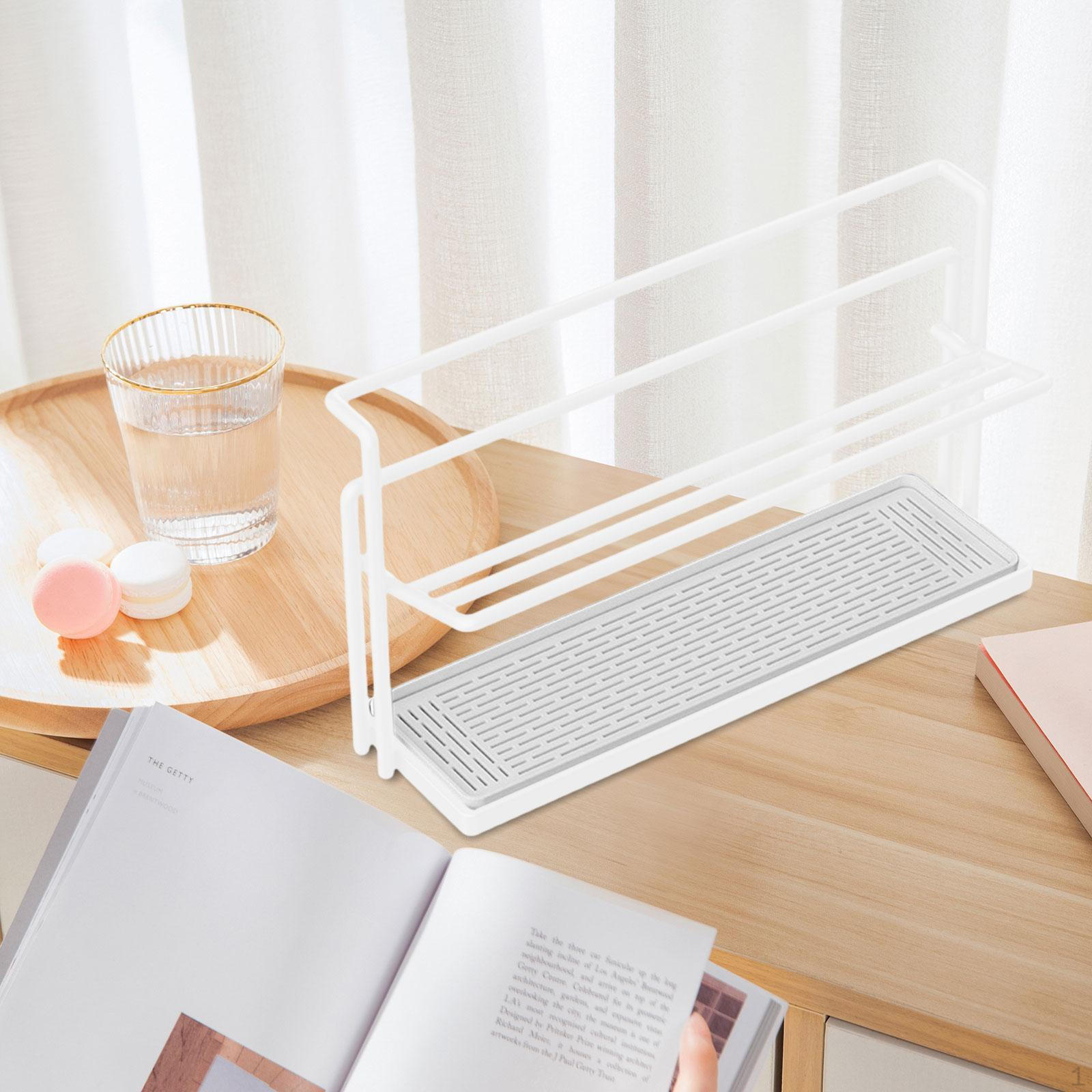 Двухуровневая сушилка для посуды, 40 X 20 10 см, Эффективная, Современная, , Многофункциональная, со съемным поддоном белый