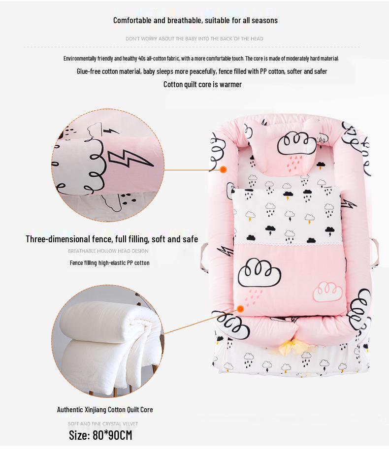 Portable Bionic Baby Crib: Removable, Washable, and Isolated Sleeping Bed for Newborns