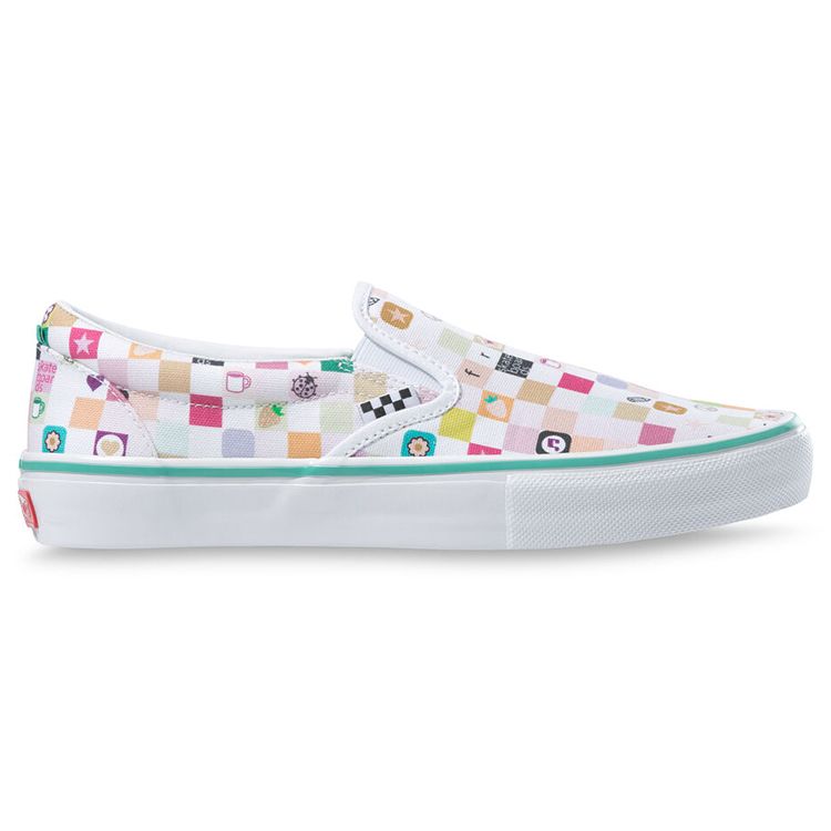 Frog x Vans Skate Slip-On LTD Checker White Unisex Sneakers Multi-Color VN0A5HF43OI