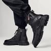 Botines de hombre con cordones Moda cuero felpa cálido Bota Hombre Zapatos de trabajo Tendencia Diseñador Invierno Botas de nieve para hombre Hombres Zapatos Casuales
