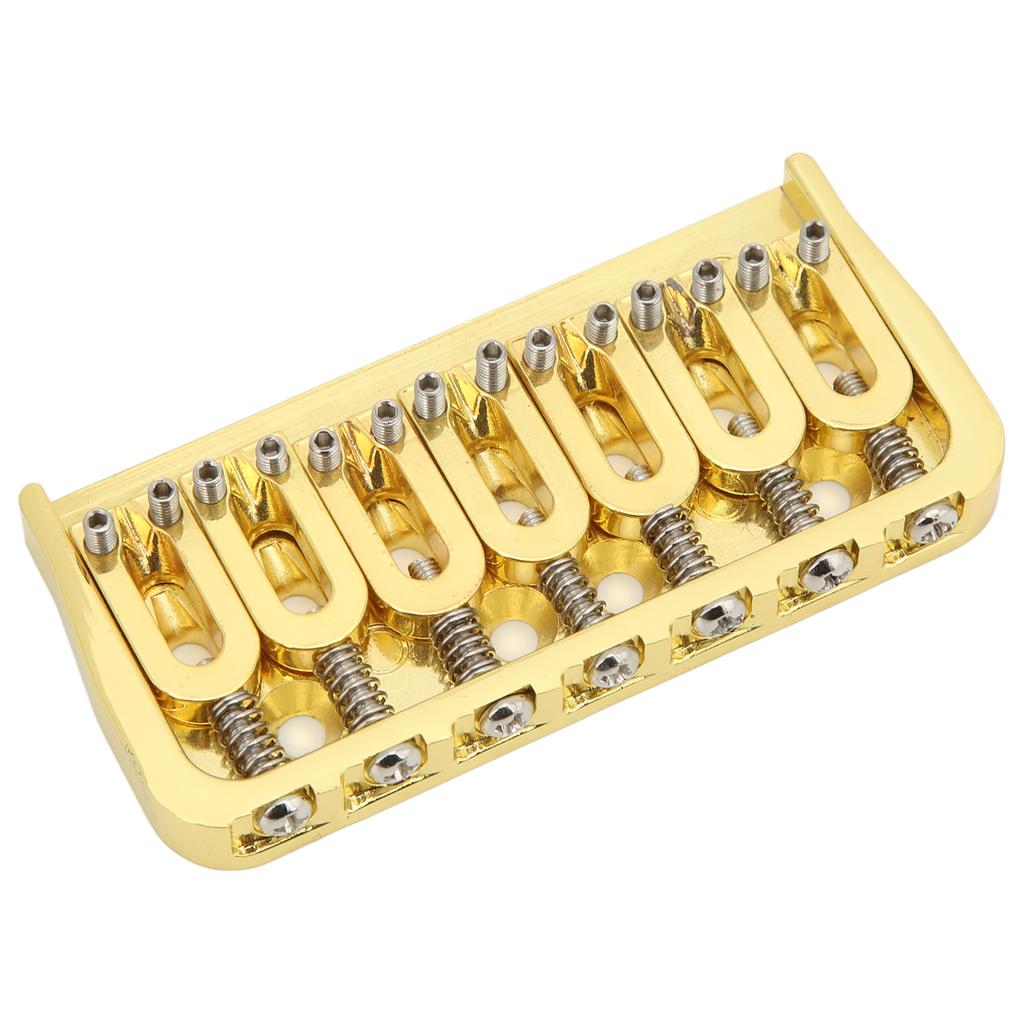 Electric Guitar Fixed Short Bridge Hardtail 7 String Through Body Design Non Tremolo Golden