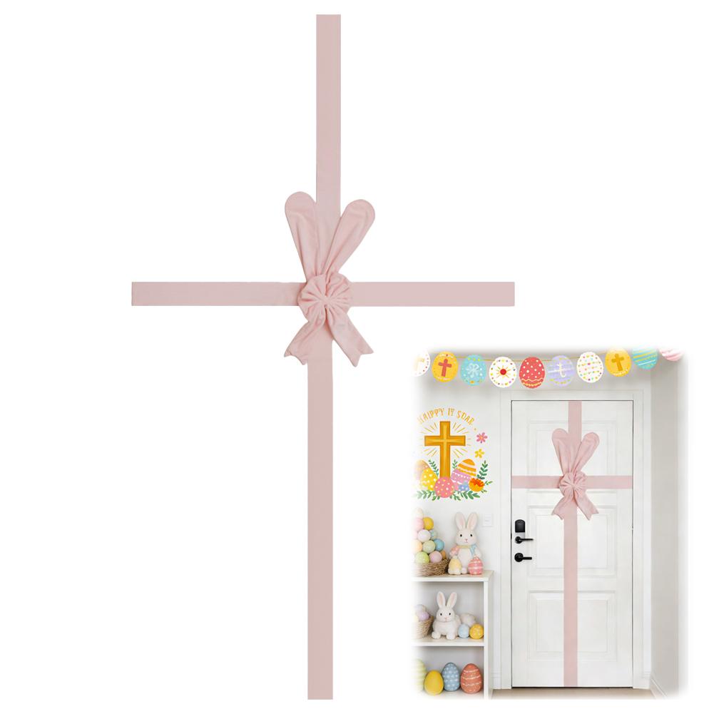 

Bunny Ear Door Hanging Easter Bunny Plush Bunny Ear Door Hanging Window Display Porch Decoration Party Atmosphere Decoration розовый