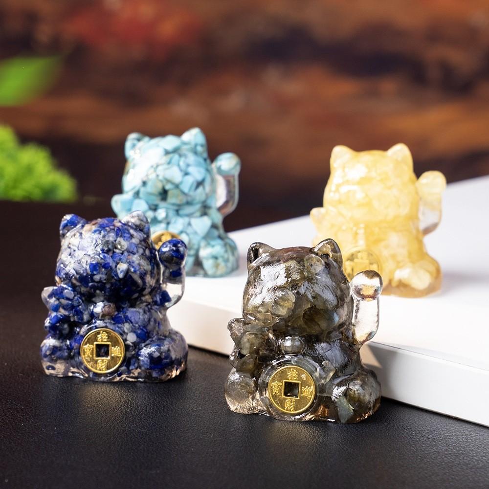 Crystal Waterstone Animal Ornament With Shell Accents For Office Desk Decor