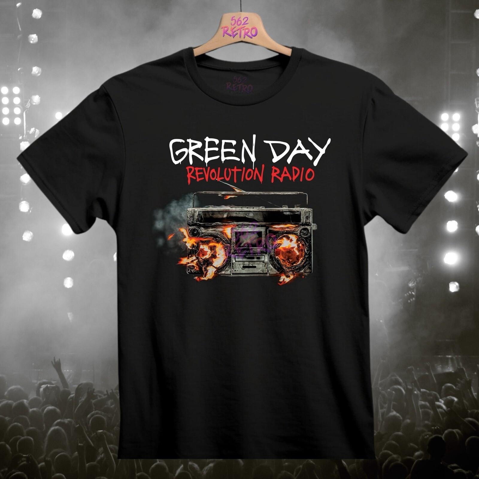 Green Day Revolution Radio Band T-Shirt Black S-3XL S