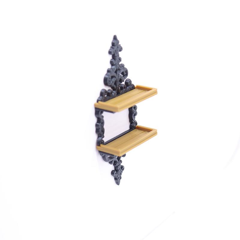 1Pcs 1 12 Dollhouse Wall Mounted Storage Shelf with Flower Basket Display for Modern Mini Simulation