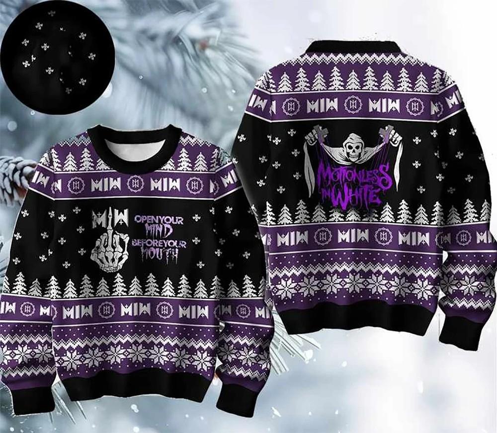 Motionless in White Open Your Mind Ugly Sweater S5XL NV14CON Unisex T-Shirt XL