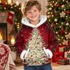 Kids Long Sleeve Christmas Print Hooded Top, Casual Holiday Hoodie for Boys and Girls
