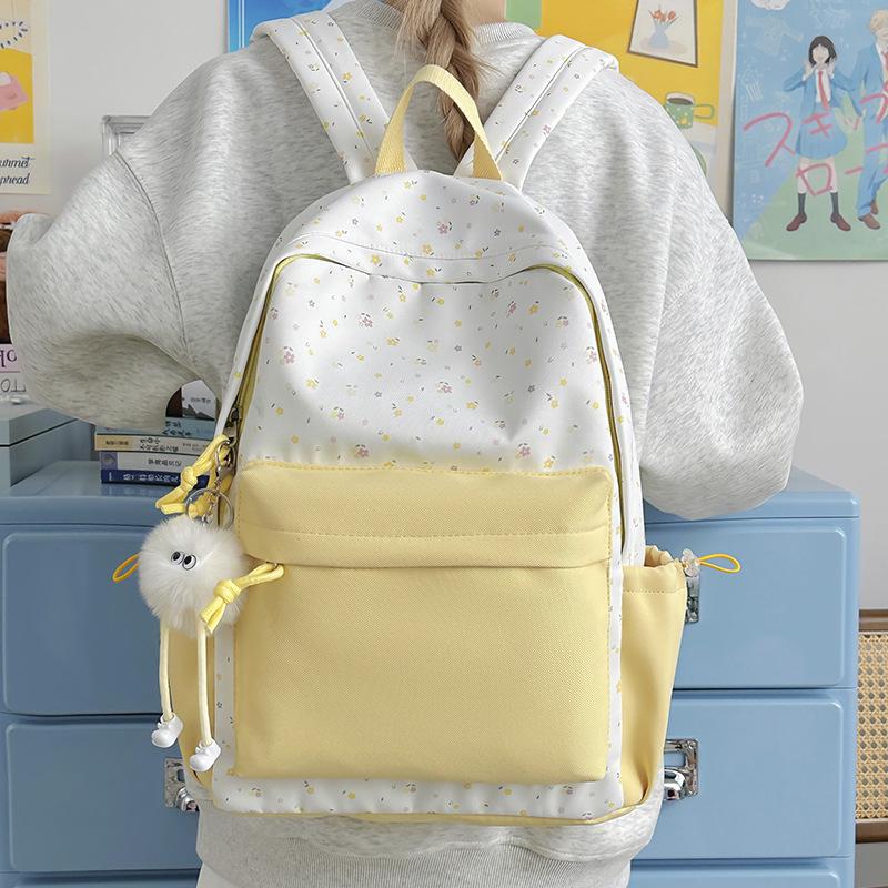 Schoolbag new Japanese ins wind backpack women's fresh and sweet girl schoolbag middle school student light commuter backpack