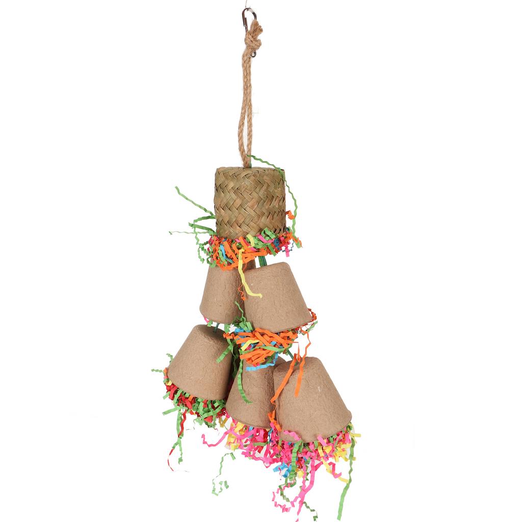 Bird Foraging Toys Palm Paper Cups Bright Colors Parrot Foraging Shredding Toy for Foraging Chewing