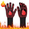 Hitzebeständige und hitzebeständige Grillhandschuhe mit fünf Fingern, wärmeisolierend, mikrowellengeeignet, mit Silikonbeschichtung.