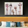 Abstract Giraffe Canvas Art Paintings On The Wall Colorful Animals Art Prints African Animals Art Pictures for Living Room Wall Background