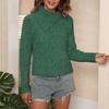 Women's Fall/winter Fashion Long Sleeve Jumper Sweater With Loose Lapel In Solid Color