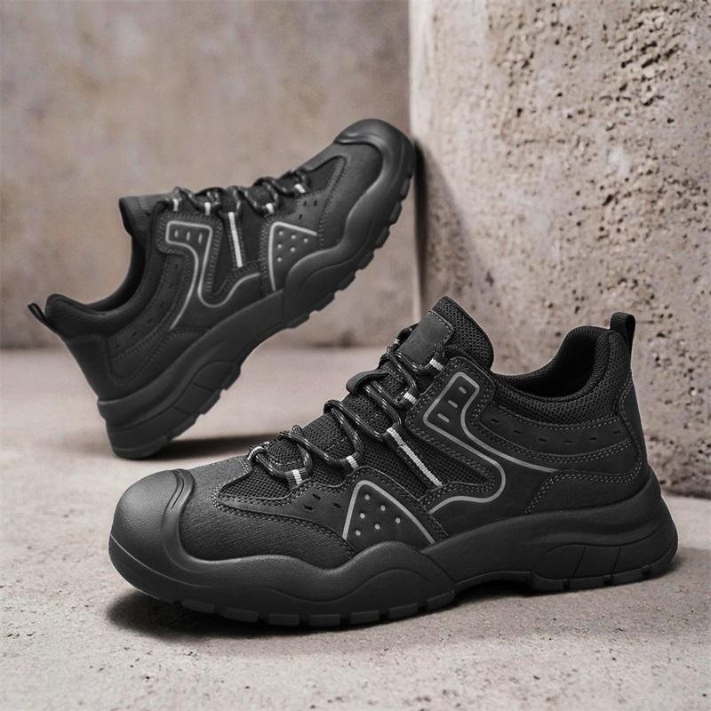 Male Non-Slip Outdoor Sneakers New Leather Treking Footwear for Men Casual Hiking Shoes Travel Climbing Camping Trainers