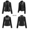 Women's European & American Spring/Autumn Leather Motorcycle Jacket - Stylish Short Design