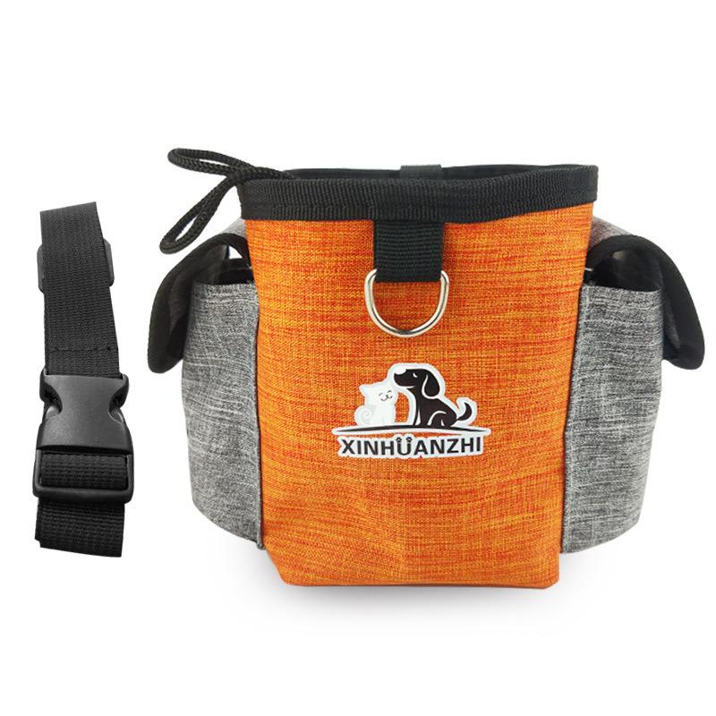 Dog Treat Pouch Easily Carries Kibble and Toys Built-In Poop Bag Dispenser Waterproof Fabric Professional Pet Training Waist Bag