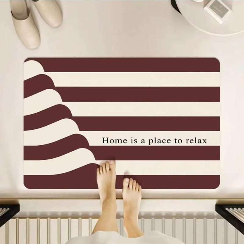 

Ins Wind Colorful Lines Diatom Mud Напольный коврик для ванной комнаты, впитывающий воду, противоскользящий, быстросохнущий коврик для ног 50 * 80cm