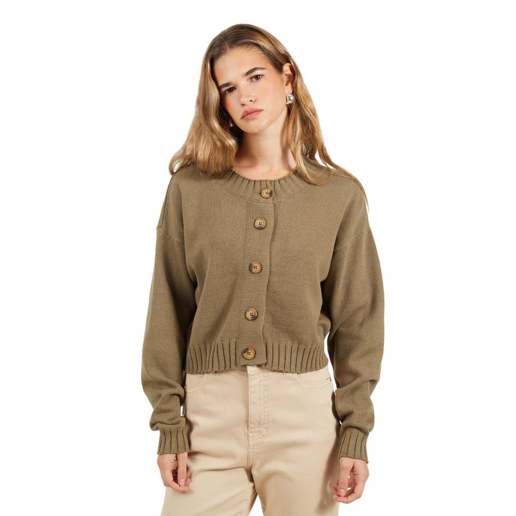 Brave Soul Womens/Ladies Cotton Crew Neck Boxy Cardigan