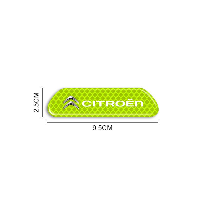 4PCS/set Car Reflective Safety Strip Sticker Styling For Citroen C1 C3 C4 C5 C6 2CV VTS Picasso Cross Cactus RD3 C4L DS3 DS4 DS5