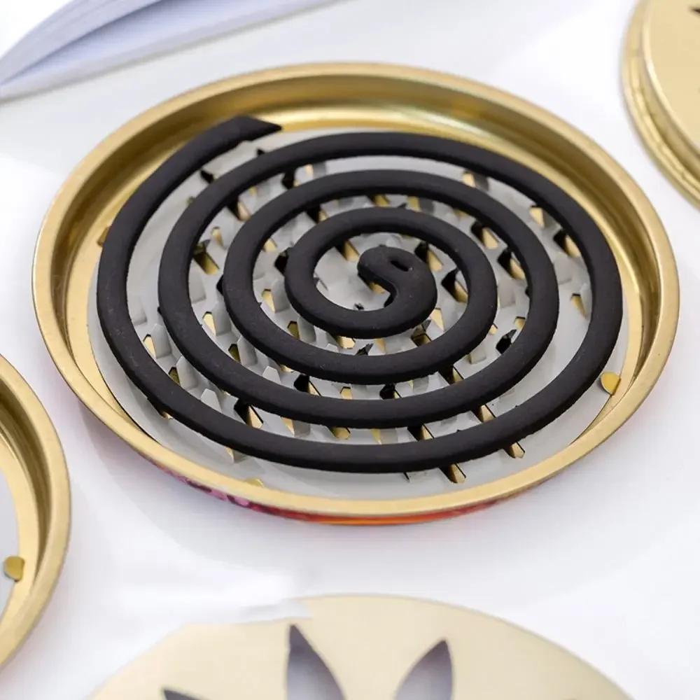 Stainless Steel Mosquito Spiral Holder Box Fireproof with Lid Mosquito Coil Burner Round Safe Mosquito Incense Holder