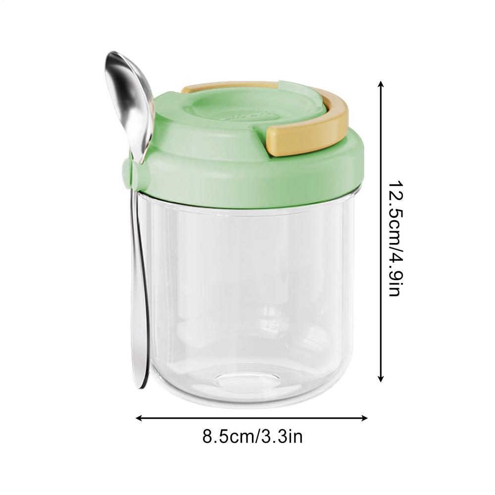 Overnight Oats Jars 400ml Reusable Oatmeal Jar With Spoon Oatmeal Cups With Lids For Pudding Cereal Salad Snack Parfait Fruit