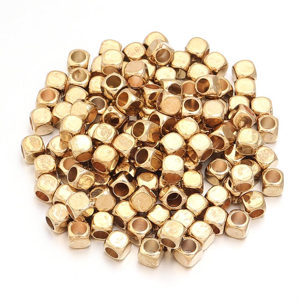 200pcs/lot Smooth Round Corner Square CCB Beads Big Hole Loose Spacer Beads For Jewelry Making DIY Bracelet Necklace Accessories