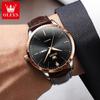 OLEVS 2935  Luxury Brand Hot Selling Styles   Calendar Genuine Leather Luminous Strap Quartz Watch for Man