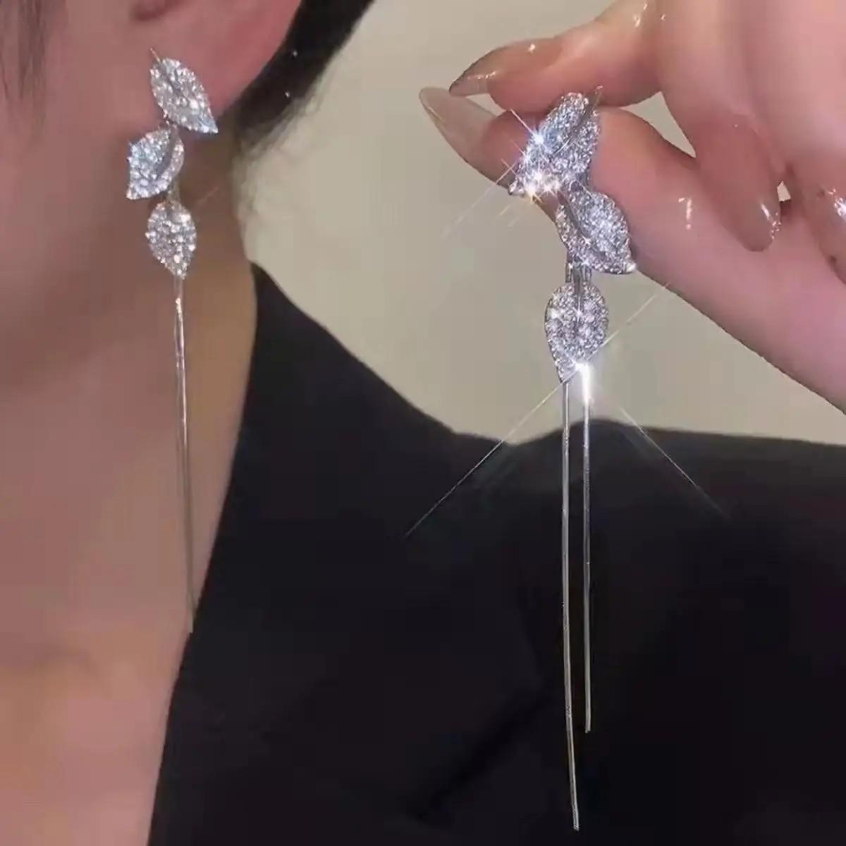 

925 Silver Needle Korean Fashion Long Chain Tassel Earrings For Women Metal Earing Jewelry Trending Women s Drop Earrings